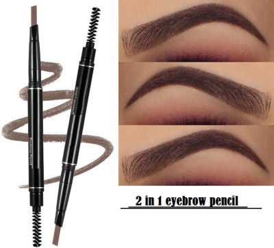 KA-KAIASHA 2 in 1 Dual Function Eyebrow Pencil with Spoolie Brush(BROWN)