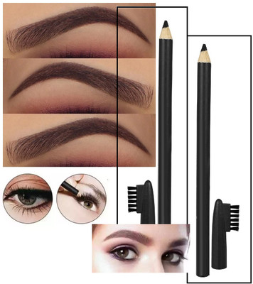 NADJA MATTE FINISH EYE BROW PENCIL WITH BRUSH SET OF 2(BLACK)