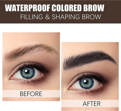 WOONGMI Waterproof 3 In 1 Black and Brown Eyebrow Powder Palette(MULTICOLORS)