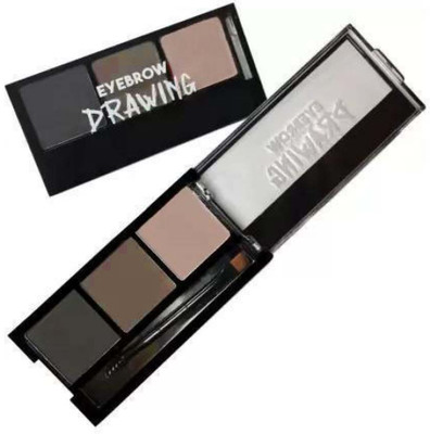MYEONG Eyebrow Drawing Palette 3 Shades With 1 Brush 7.2 g(Multicolor)