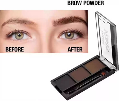 HUZURLU New 3 Shades Eyebrow Palette | Waterproof Eyebrow Filler with Brush 7.2 g(MULTI COLOR)