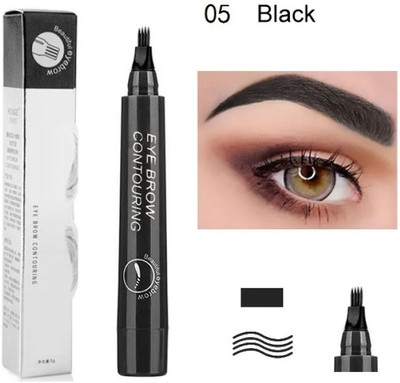 Sheny 4 Tip Brow Pen | Brow Pencil | Eyebrow Pencil Waterproof & Lasts Upto 18hrs(BLACK)