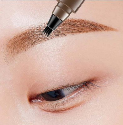 MYEONG 4 Points Eyebrow Pen Long Lasting Liquid Brow Pencil 2.5 g(Brown)