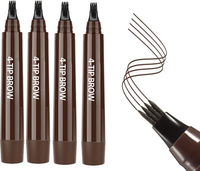 ADJD Combo 4D Microblading Eyebrow Pencil Waterproof Fork Tip Brow Pencil(BROWN)