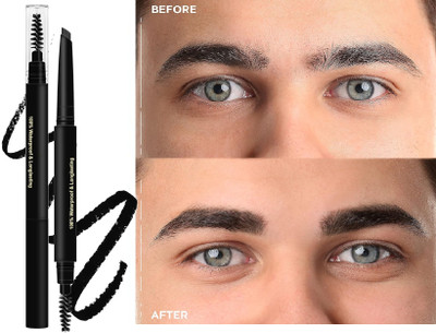 GULGLOW99 Ultra Pencil Long-Lasting 2-in-1 Brow Brush & Lead Pencil(BLACK)