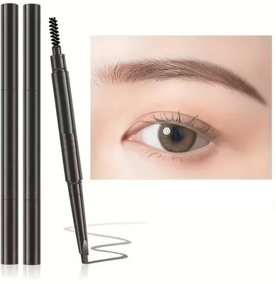 GULGLOW99 Dual-Head Eyebrow Brush Pencils Waterproof Rotating Makeup Brushes(BROWN)