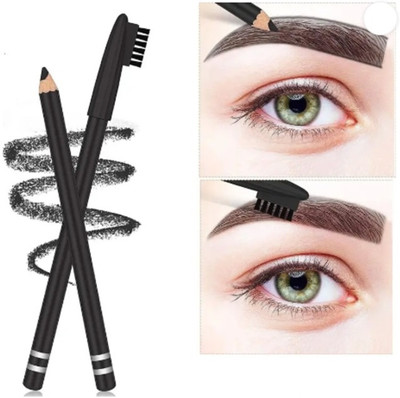 AEPRUY 2-1 Eyebrow Filling Pencil Waterproof Shaping Pencil with Soft Brush(BLACK)