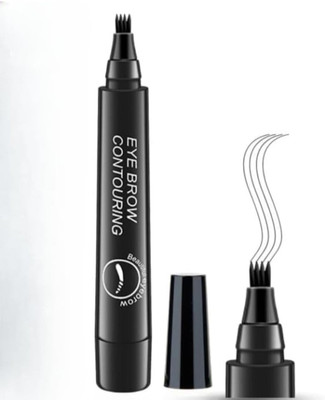 Depoff 4-Tip Black Eyebrow Pen Waterproof Eyebrow Contouring Pencil(BLACK)