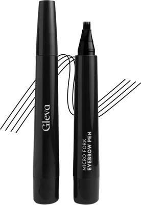 Gleva 4 Micro-Fork Eyebrow Pen Applicator Creates Flawless Natural Looking Brows(Black)