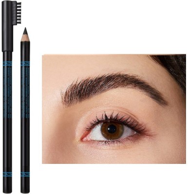 Luster Shine best Smudge-proof eyebrow pencil for perfectly defined brows set (BLACK)(BLACK)