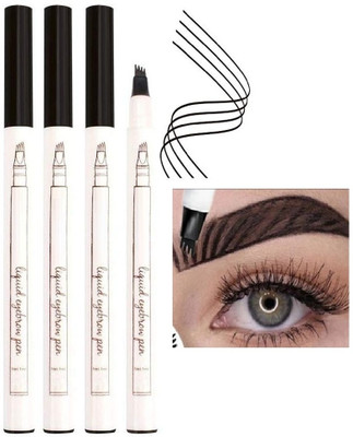 tanvi27 New 4 Fork Tip Eyebrow Pencil Waterproof Liquid Brow Pencil Set of 3(BLACK)