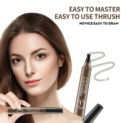 manasona Long Lasting Eyebrow Microblading Pen Creates Natural Brow(BROWN)