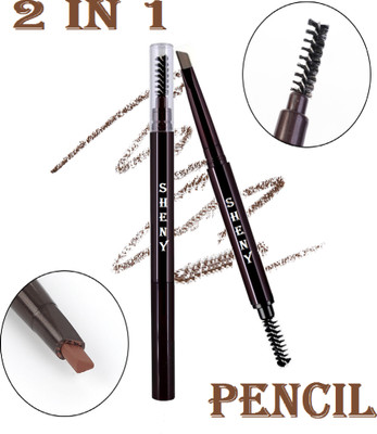 Sheny Long-lasting and Natutal-looking Results, Define & Blend Eyebrow Pencil, 2 in 1(BROWN)