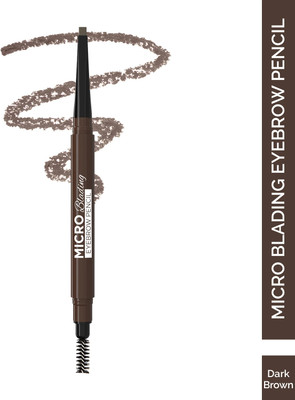 Glam21 Micro Blading Eyebrow Pencil | Brow Pencil With Spoolie |Natural-looking Results(Dark Brown)