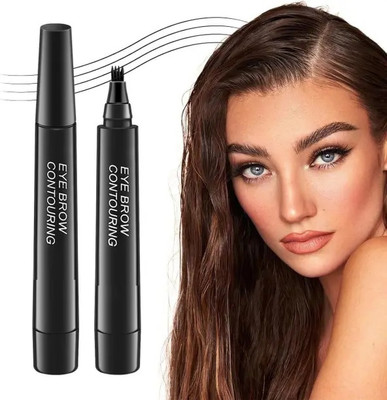 GABBU 4 Point Eyebrow Pencil Black, Waterproof Microblading Pen,Smudge-Proof,Long Stay(Black)