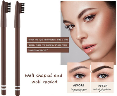 NADJA NEW SMUDGE PROOF BROWN EYE BROW PENCIL SET OF 2(BROWN)