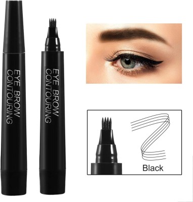 WOONGMI Magic New Eyebrow Pen with a Micro-Fork Tip Applicator Natural Looking(Black)