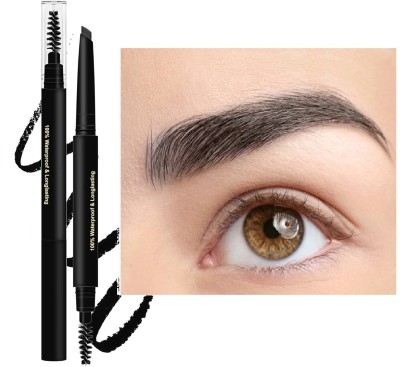 GULGLOW99 Double Head Super Fine Eyebrow Pencil Waterproof Lasting Eyes Black(BLACK)