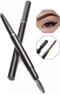 FRAILENO 2 in 1 Dual Function Eyebrow Pencil with black(BLACK)