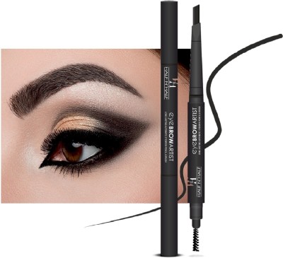 Half N Half Eye Brow Artist Long Lasting Automatic Eyebrow Pencil & Brush(Black)