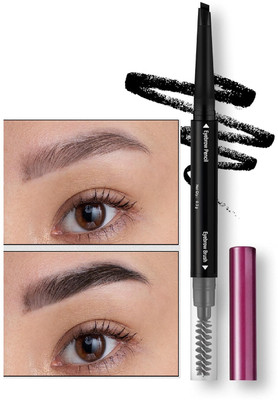 Yuency Waterproof Eyebrow Pencil With Mascara Brush(Black)
