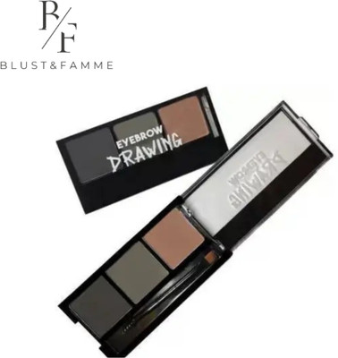BLUST&FAMME 3 Shade Eyebrow Palette Waterproof Eyebrow with Brush Ultimate Eyebrow Drawing 1(multi)