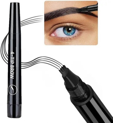 EVERERIN 4 Micro-Fork Eyebrow Pen Applicator Creates Flawless Natural Looking Brows(Black)