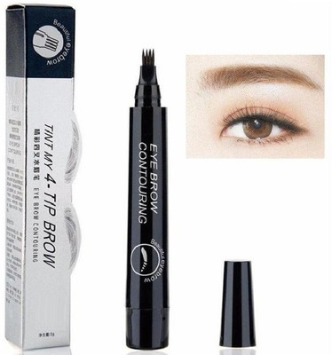 GULGLOW99 Eyebrow Pen Micro-Fork 4 Tip Eyebrow Pencil(BLACK)