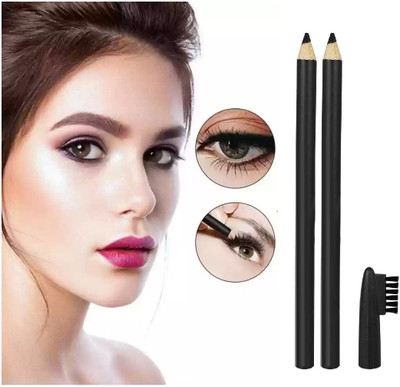 NADJA NEW SMUDGE PROOF SUPER DARK BLACK EYE BROW PENCIL MATTE FINISH(BLACK)