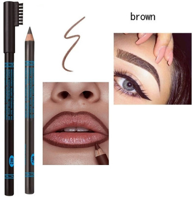 JANOST PRofessional Waterproof Eyebrow Pencil with Brush Smudge proof Eyebrow(DARK BROWN)