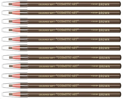 HUDAQUEEN Set of 12 Brown Eyebrow Pencil Sleek Brow Design 1818(Brown)