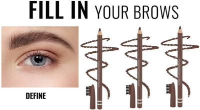 BLUEMERMAID HIGH COVERAGE LOOK BROWN EYE BROW PENCIL FOR PERFECT EYE LOOK(BROWN)