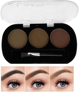 MYEONG 3 In 1 Instant Eyebrow Powder Cake Instant Eyebrow Powder Cake With Brush(Smoky Eyes)