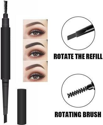 Herrlich eyebrow pen Micro Precision Eye Brow Pencil With Brush(BLACK)