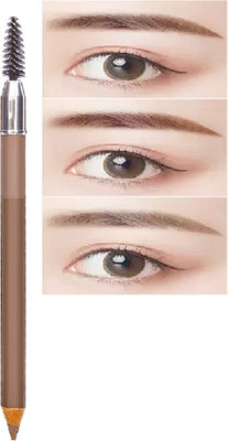 AMOSFIA Eyebrow Pencil Eye Secret Brow Pencil 2 in 1 Shaping Brush Eyebrow(DAARK BROWN)