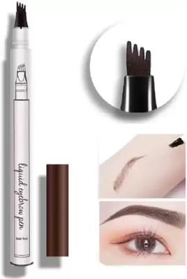 ADJD 4 Forked Natural Looking Long Lasting Fashion Eyebrow Pen(brown)