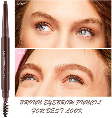 Herrlich Dual-Ended Eyebrow Pencil With Spoolie, Long-Lasting & Easy Glide(BROWN)