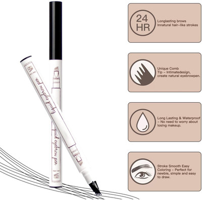 MYEONG Best Eyebrow Pencil with a Micro-Fork Tip Applicator(Black)