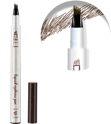 WOONGMI Waterproof 4 Fork Tip Fine Sketch Enhancer Eyebrow Tattoo Pen Microblading(BROWN)