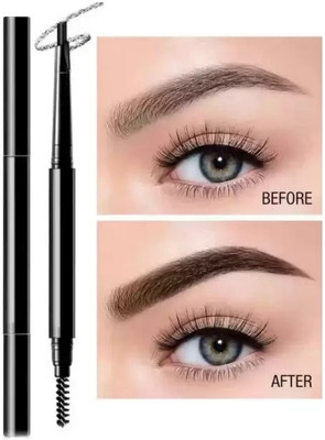 Yuency Eyebrow Pencil Waterproof Smudge-Proof Brow Pencil with Brow Brush(black)