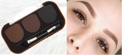GFSU - GO FOR SOMETHING UNIQUE 3 In 1 Black and Brown Eyebrow Powder Palette(MULTICOLOR)