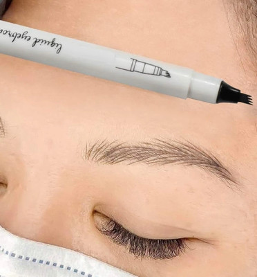 GULGLOW99 Waterproof 3D Liquid Eyebrow Pen, Black Color Microblading Eye Brow Pen(BLACK)