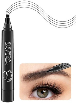 REIMICHI Eyebrow Marker Pencil Waterproof Microblading Eyebrow 4Way Tattoo Pen(black)