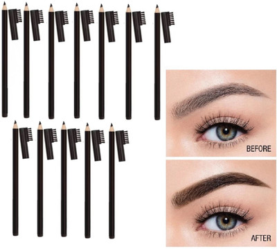Jiwoo Eye Brow Shaper Water Proof Black Eyebrow Pencil with Brush Set(balck)