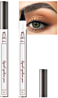 Three Elements Microblading eyebrow shaping pen 4 micro fork tip tattoo eyeliner(Dark grey)