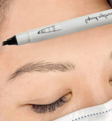GULGLOW99 Best Waterproof Liquid Eyebrow Pen, Black Color Microblading Eye Brow Pen(BLACK)