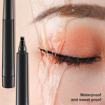 GULGLOW99 Waterproof Eyebrow Pen Long Lasting, Sweat-Proof 4 Point Eyebrow Pen(Black)