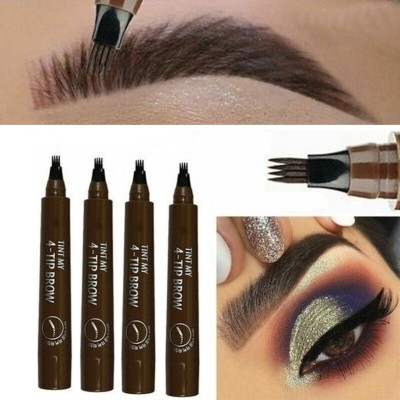 tanvi27 Forked Brushes 4D Microblading Eyebrow Pencil Waterproof Combo(Hot brown)