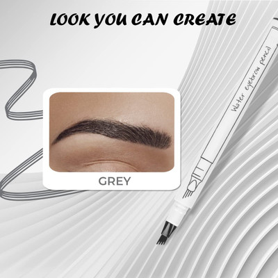 tanvi27 Grey Liquid Tattoo Eyebrow Pen With Four Tips Brow Pen(GREY)