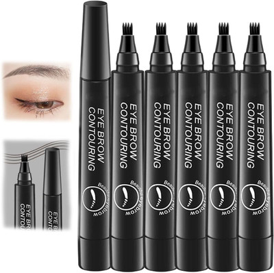 REIMICHI 4 Split Tip Water Eyebrow Pencil Waterproof,(black)